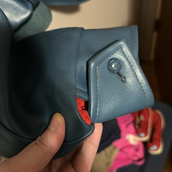 Vintage American Blue and Red Jacket 70s Vegan Leather - Picture 6 of 6